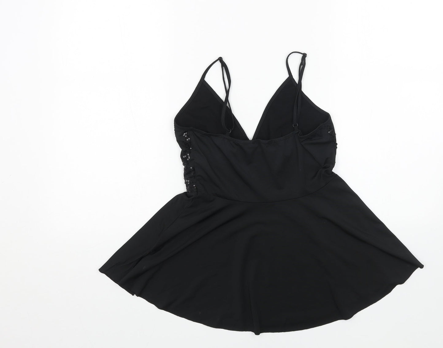 MOTIVI Womens Black Polyester Camisole Tank Size M V-Neck
