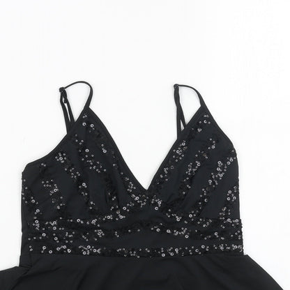 MOTIVI Womens Black Polyester Camisole Tank Size M V-Neck