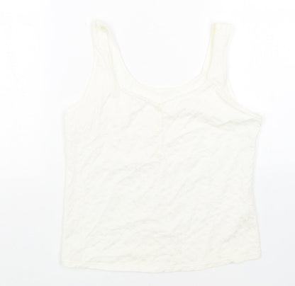 Womens UK Size 14 Preworn White Basic Tank
