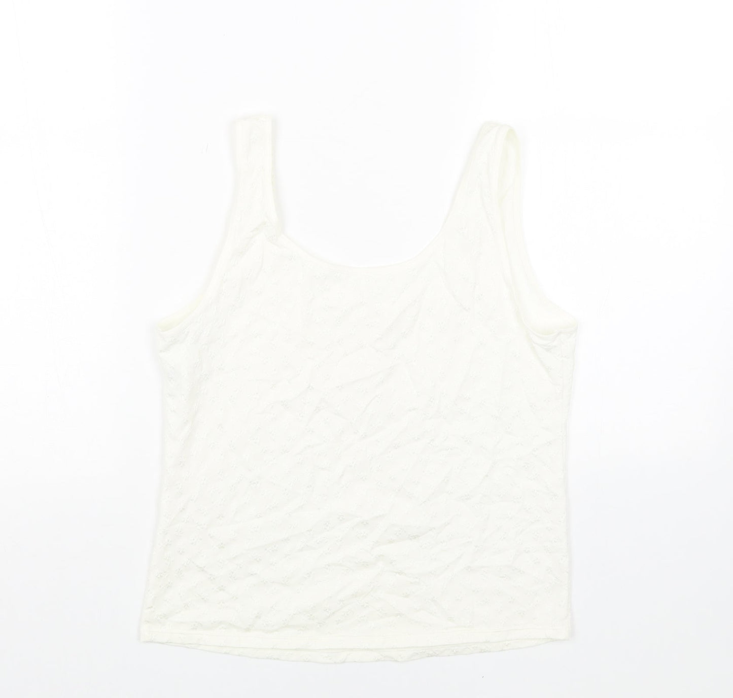 Womens UK Size 14 Preworn White Basic Tank