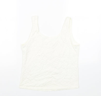 Womens UK Size 14 Preworn White Basic Tank