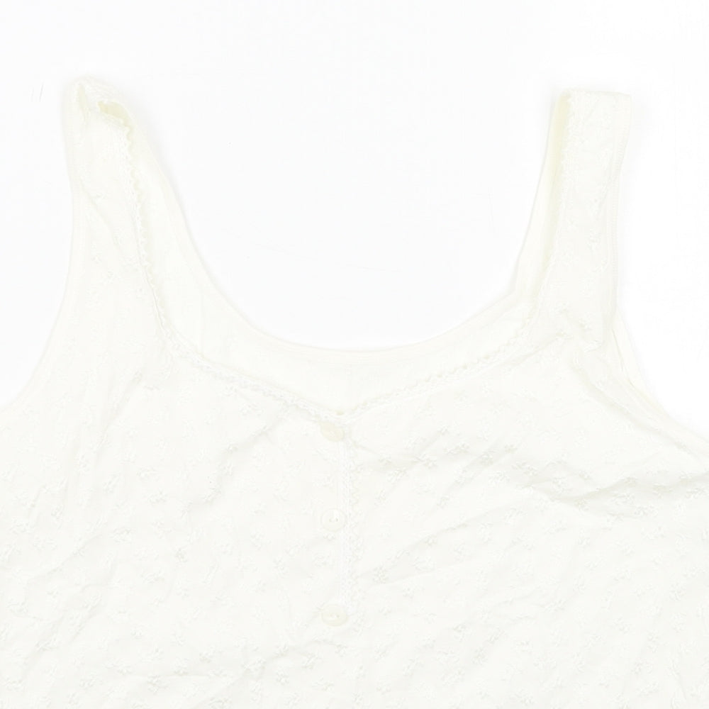 Womens UK Size 14 Preworn White Basic Tank