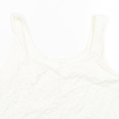 Womens UK Size 14 Preworn White Basic Tank