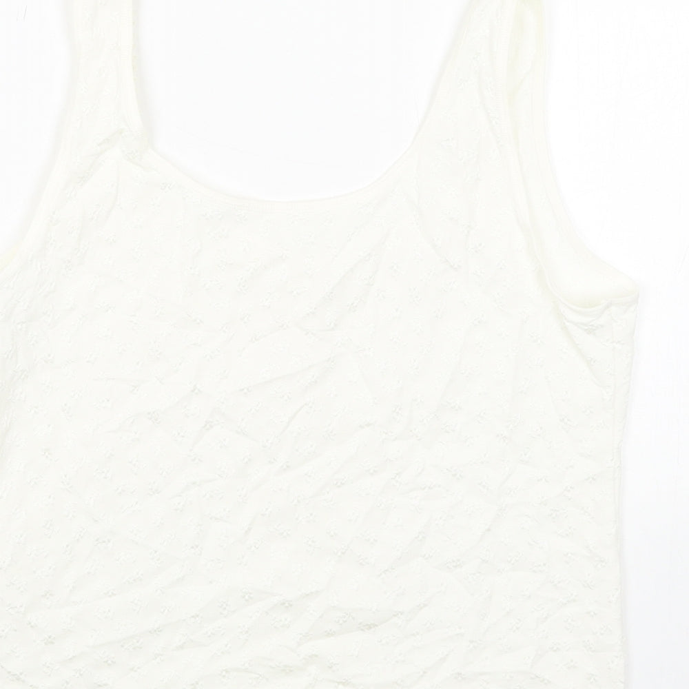 Womens UK Size 14 Preworn White Basic Tank