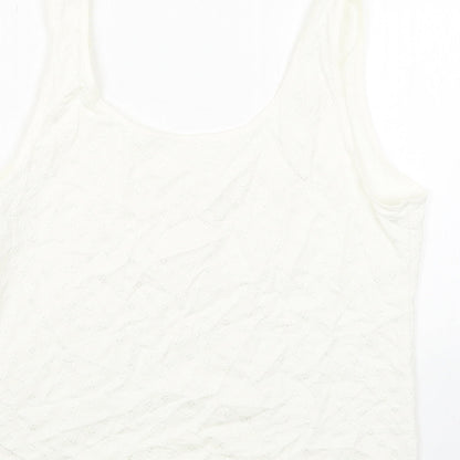 Womens UK Size 14 Preworn White Basic Tank