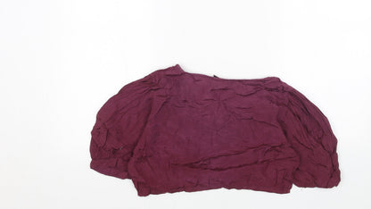 Womens UK Size One Size Preworn Purple Cropped Button-Up