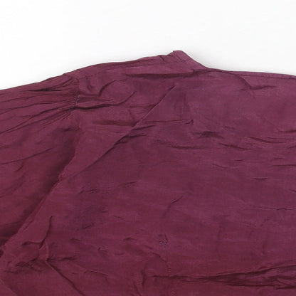 Womens UK Size One Size Preworn Purple Cropped Button-Up