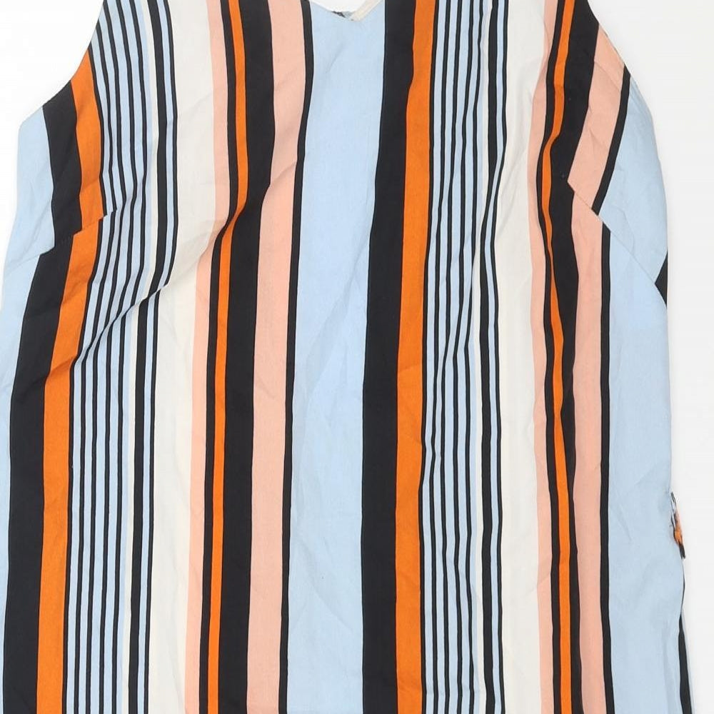 Primark Womens Multicoloured Striped Polyester Camisole Tank Size 8 V-Neck