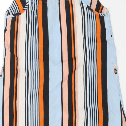 Primark Womens Multicoloured Striped Polyester Camisole Tank Size 8 V-Neck