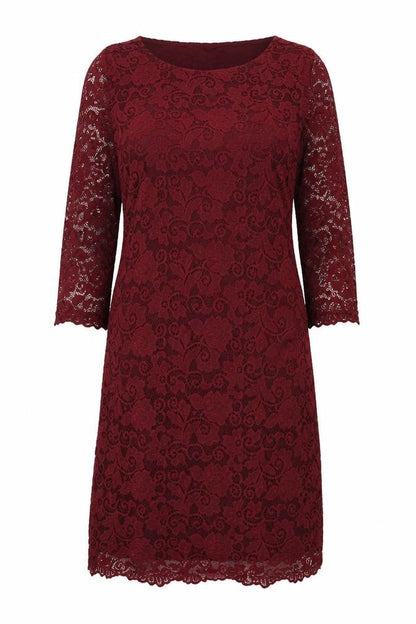 Izabel London Womens Red Geometric Polyester A-Line Size 10 Round Neck