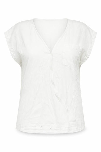 NEXT Womens White Polyester Basic Blouse Size 10 V-Neck