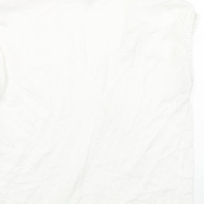 NEXT Womens White Polyester Basic Blouse Size 10 V-Neck