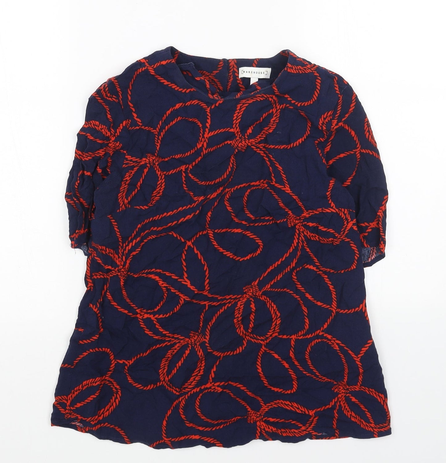 Womens UK Size 6 Warehouse Blue Basic Blouse