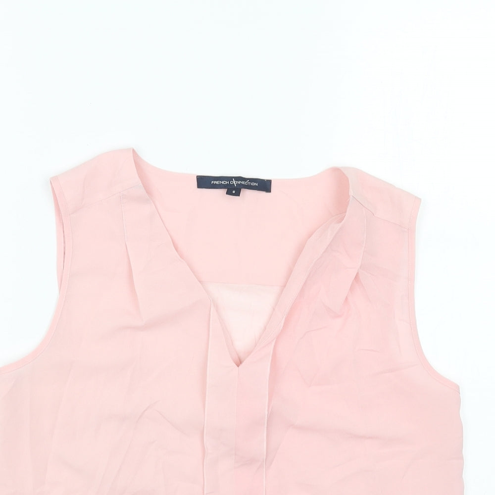 Womens UK Size S French Connection Pink Basic Tank
