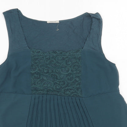 Womens UK Size L Preworn Green Basic Blouse