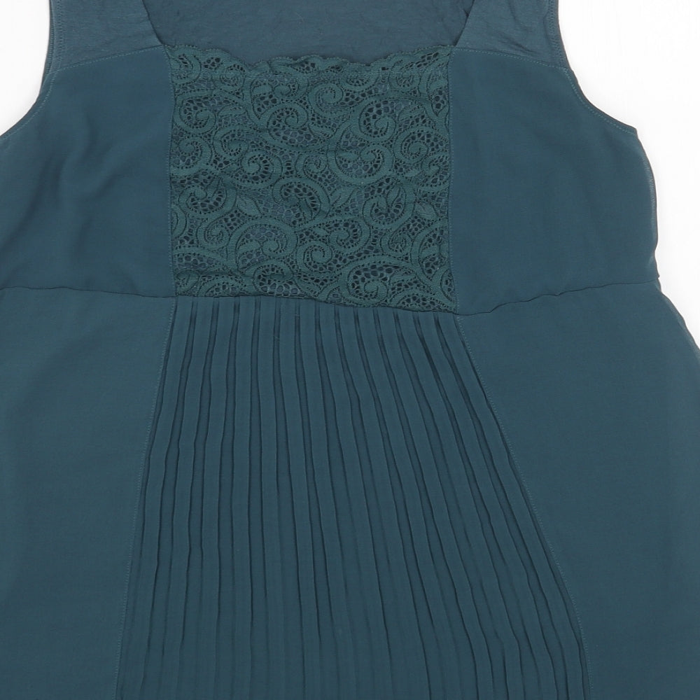 Womens UK Size L Preworn Green Basic Blouse