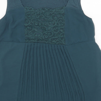Womens UK Size L Preworn Green Basic Blouse