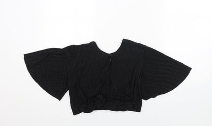 Womens UK Size 8 New Look Black Cropped Blouse