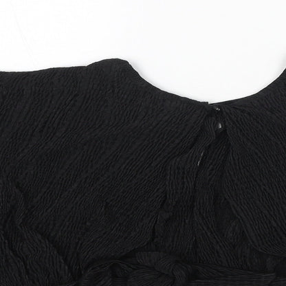Womens UK Size 8 New Look Black Cropped Blouse