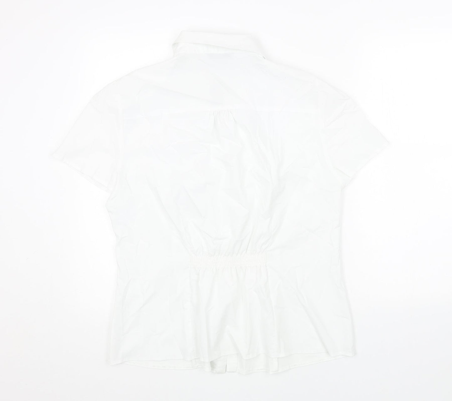IA MODA Womens White Polyester Basic Button-Up Size 20 Collared
