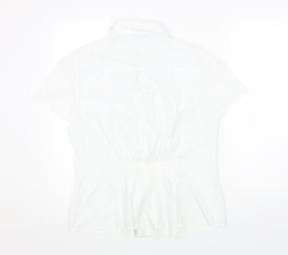IA MODA Womens White Polyester Basic Button-Up Size 20 Collared