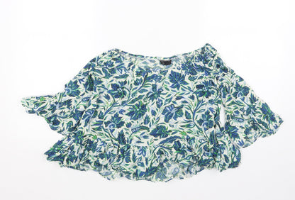 Womens UK Size 8 Topshop Blue Basic Blouse