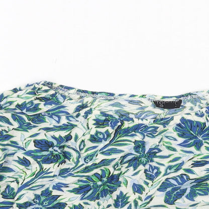 Womens UK Size 8 Topshop Blue Basic Blouse