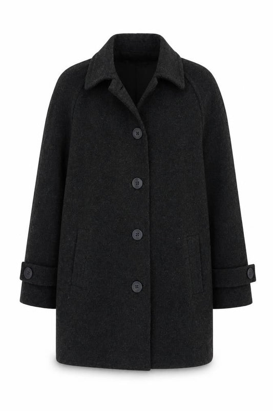 David Barry Womens Grey Overcoat Coat Size 14 Button