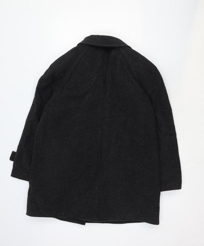 David Barry Womens Grey Overcoat Coat Size 14 Button