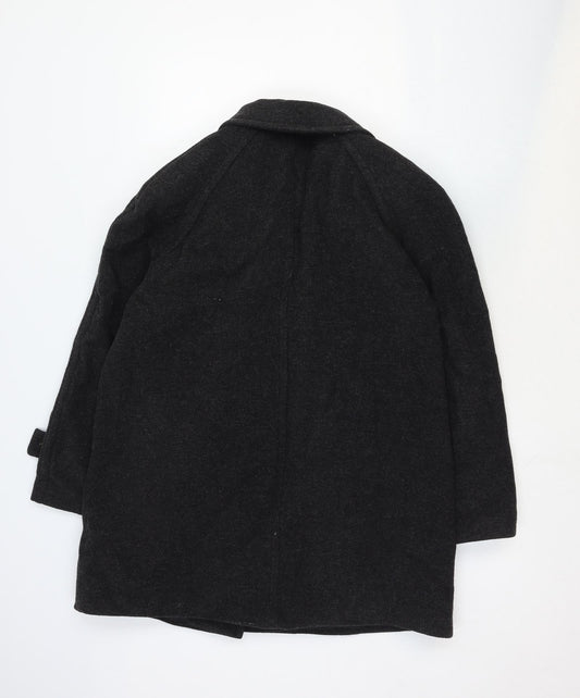 David Barry Womens Grey Overcoat Coat Size 14 Button