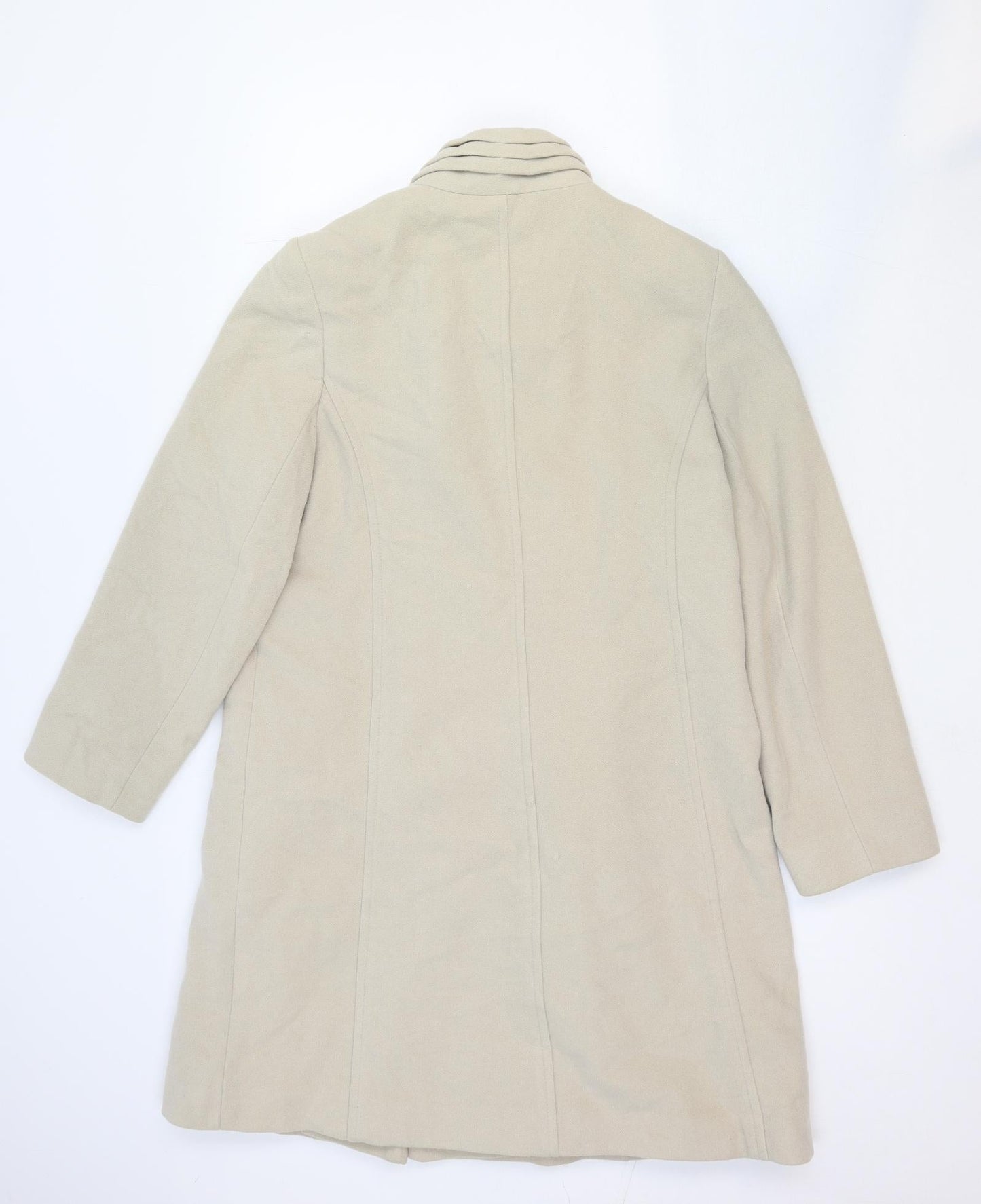 Grey Osbourn Womens Ivory Pea Coat Coat Size 12 Button
