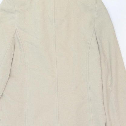 Grey Osbourn Womens Ivory Pea Coat Coat Size 12 Button