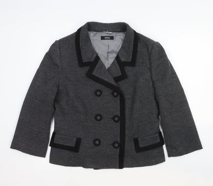 Marks and Spencer Womens Grey Wool Jacket Blazer Size 16