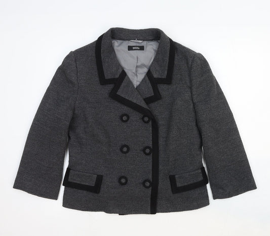 Marks and Spencer Womens Grey Wool Jacket Blazer Size 16