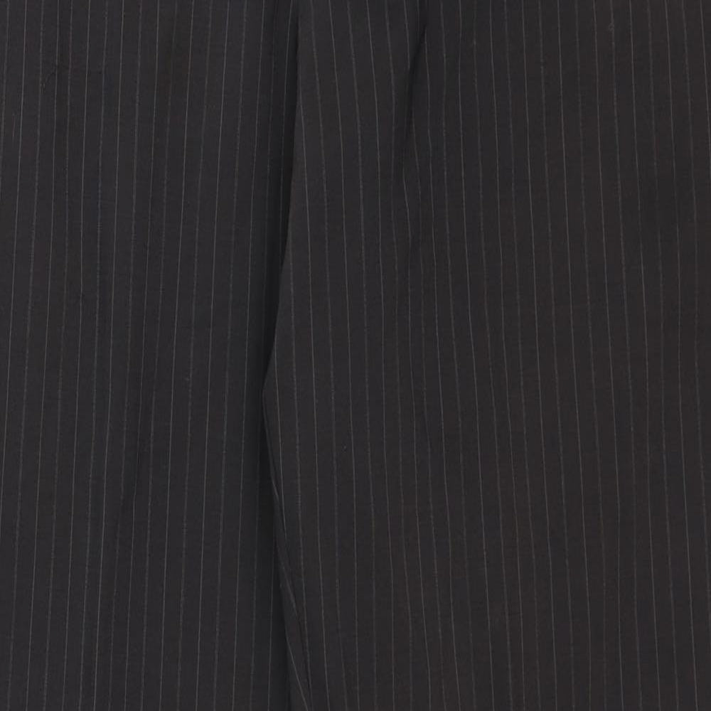 River Island Mens Black Striped Cotton Dress Pants Trousers Size 32 in Regular Zip