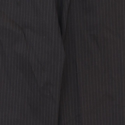 River Island Mens Black Striped Cotton Dress Pants Trousers Size 32 in Regular Zip