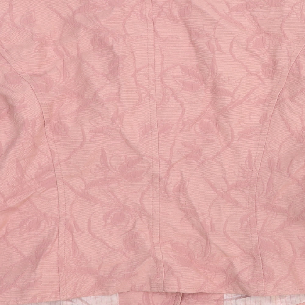 Betty Barclay Womens Pink Floral Wool Jacket Blazer Size L