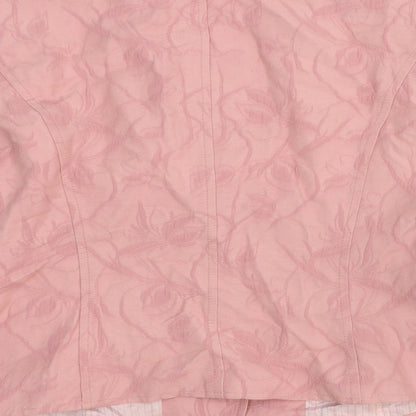 Betty Barclay Womens Pink Floral Wool Jacket Blazer Size L