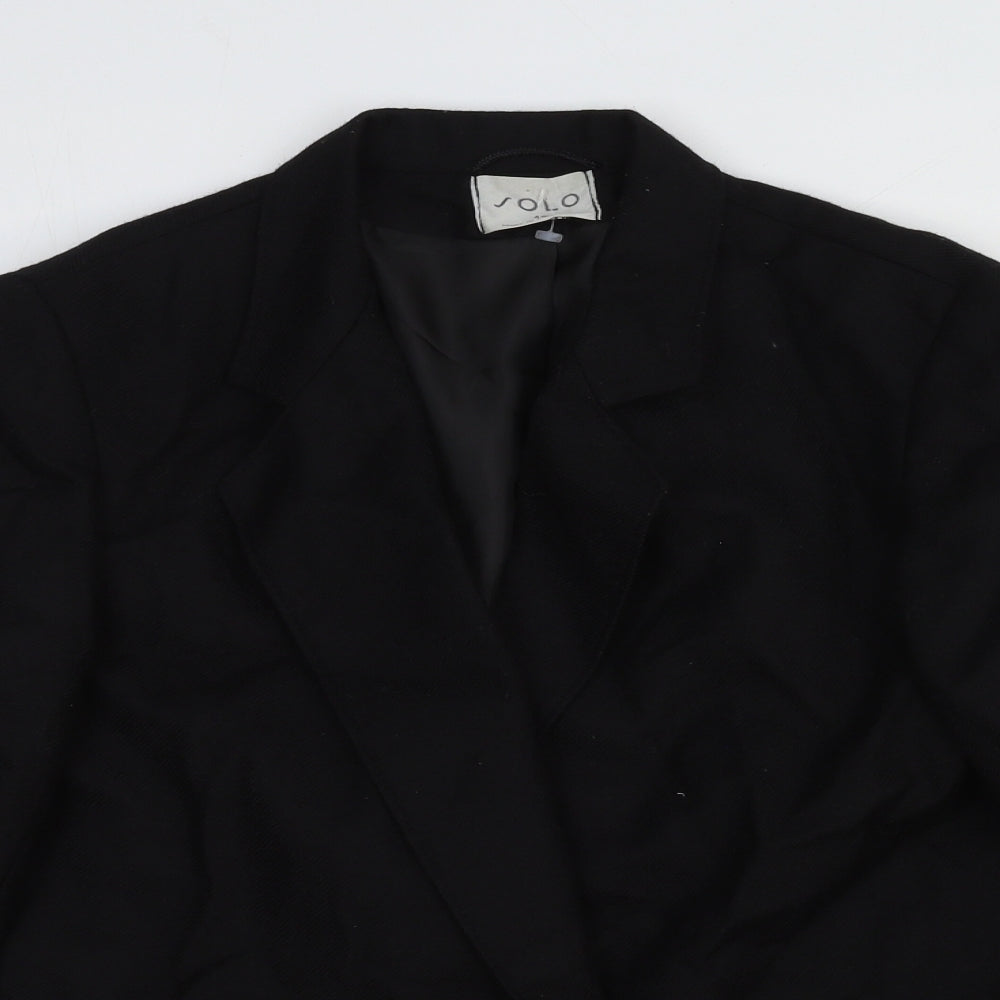 Solo Womens Black Wool Jacket Suit Jacket Size 12