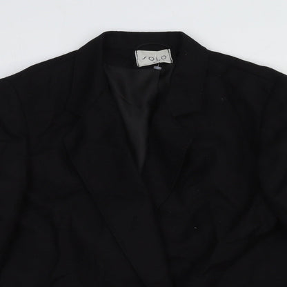 Solo Womens Black Wool Jacket Suit Jacket Size 12