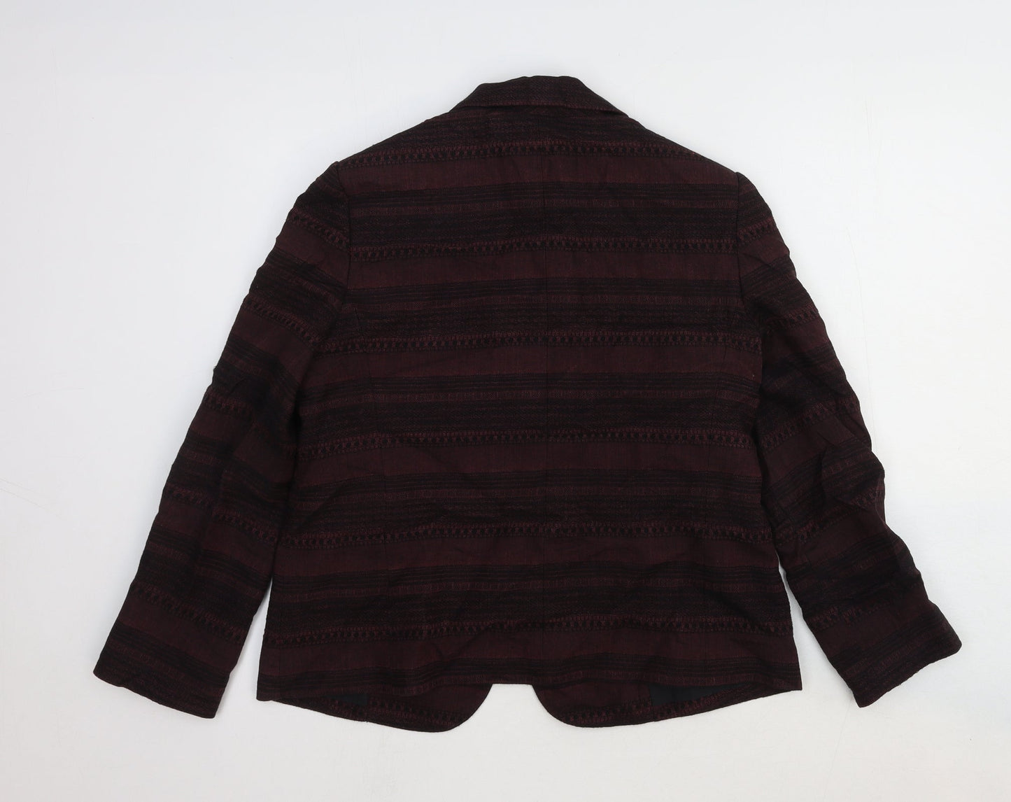 NW 3 Womens Red Striped Wool Jacket Blazer Size 12
