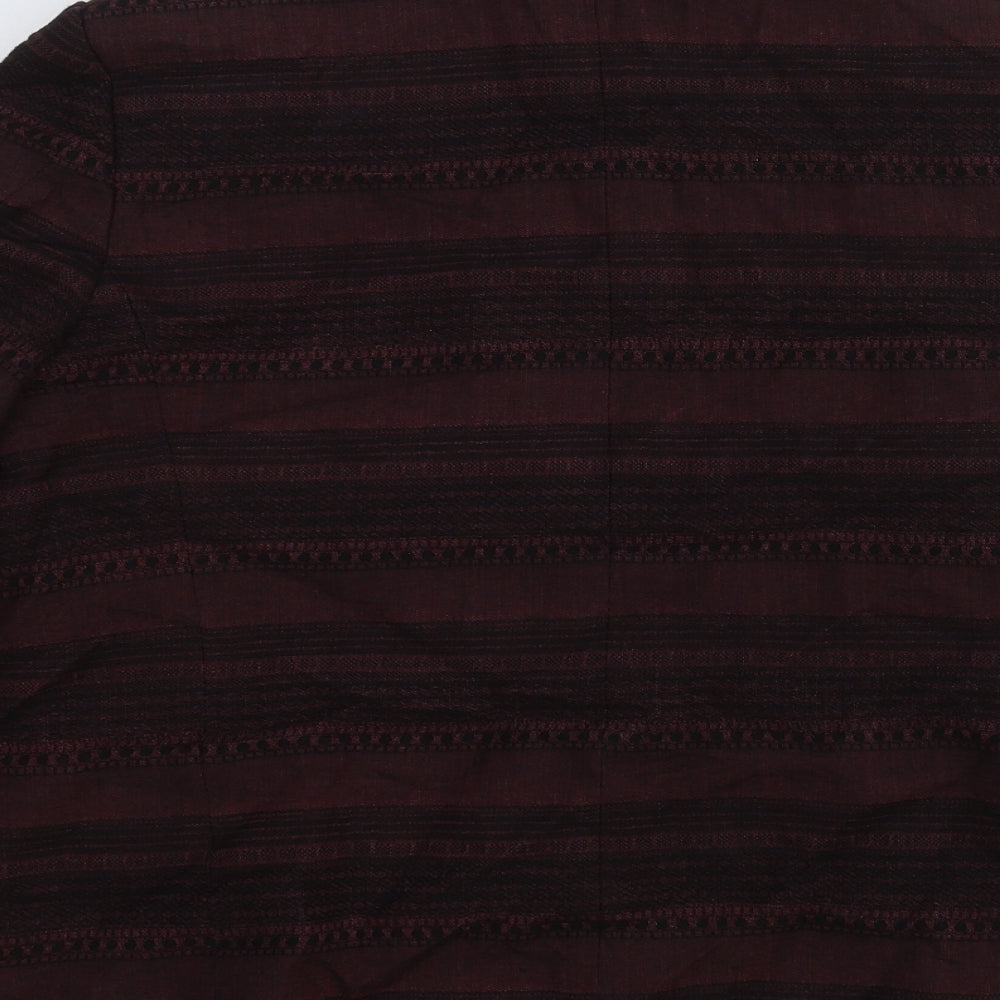 NW 3 Womens Red Striped Wool Jacket Blazer Size 12