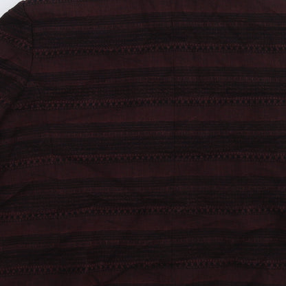 NW 3 Womens Red Striped Wool Jacket Blazer Size 12