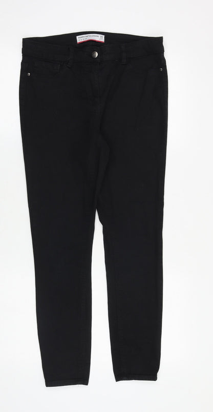 NEXT Womens Black Cotton Jegging Jeans Size 30 in Slim Zip