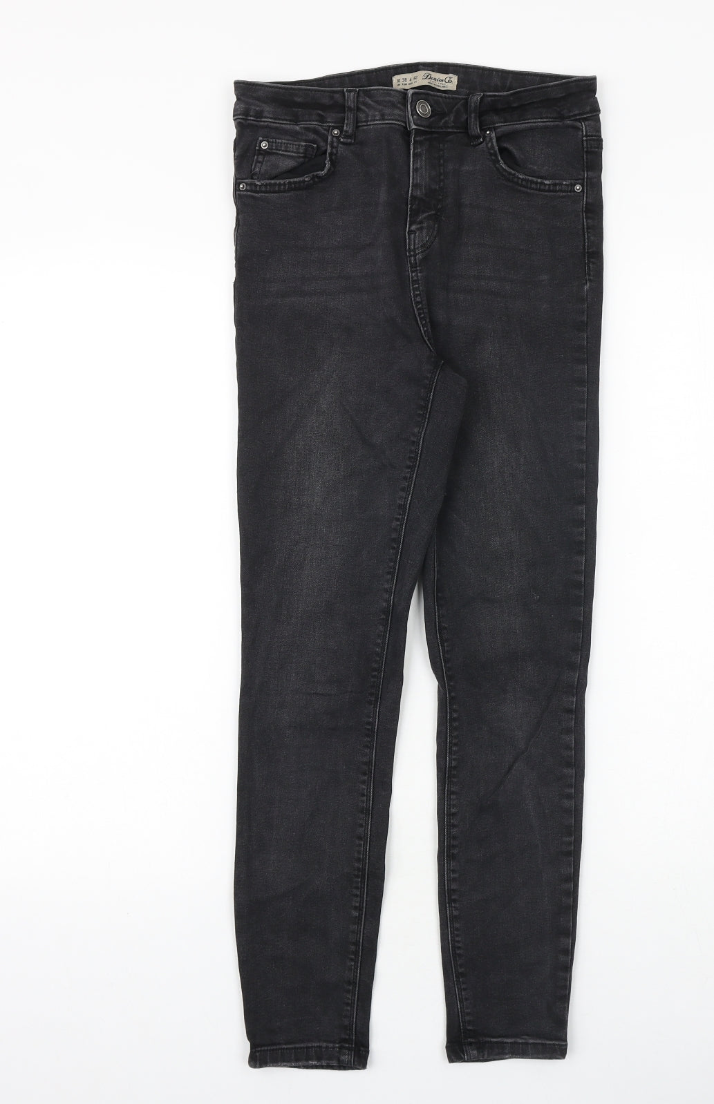 Denim & Co. Womens Black Cotton Skinny Jeans Size 10 Slim Zip