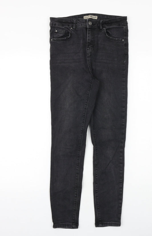 Denim & Co. Womens Black Cotton Skinny Jeans Size 10 Slim Zip