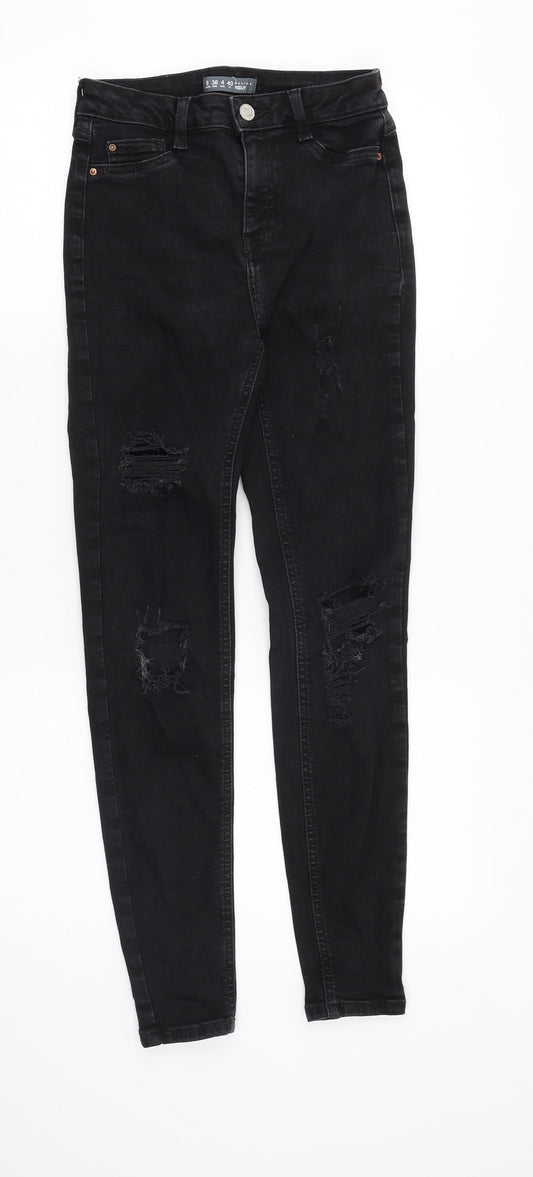Denim & Co. Womens Black Cotton Skinny Jeans Size 8 Slim Zip