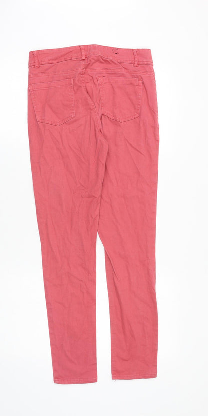 Denim 24/7 Womens Pink Cotton Skinny Jeans Size 10 Regular Zip