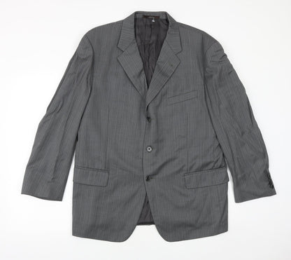Joseph Abboud Mens Grey Striped Wool Jacket Suit Jacket Size 42 Regular