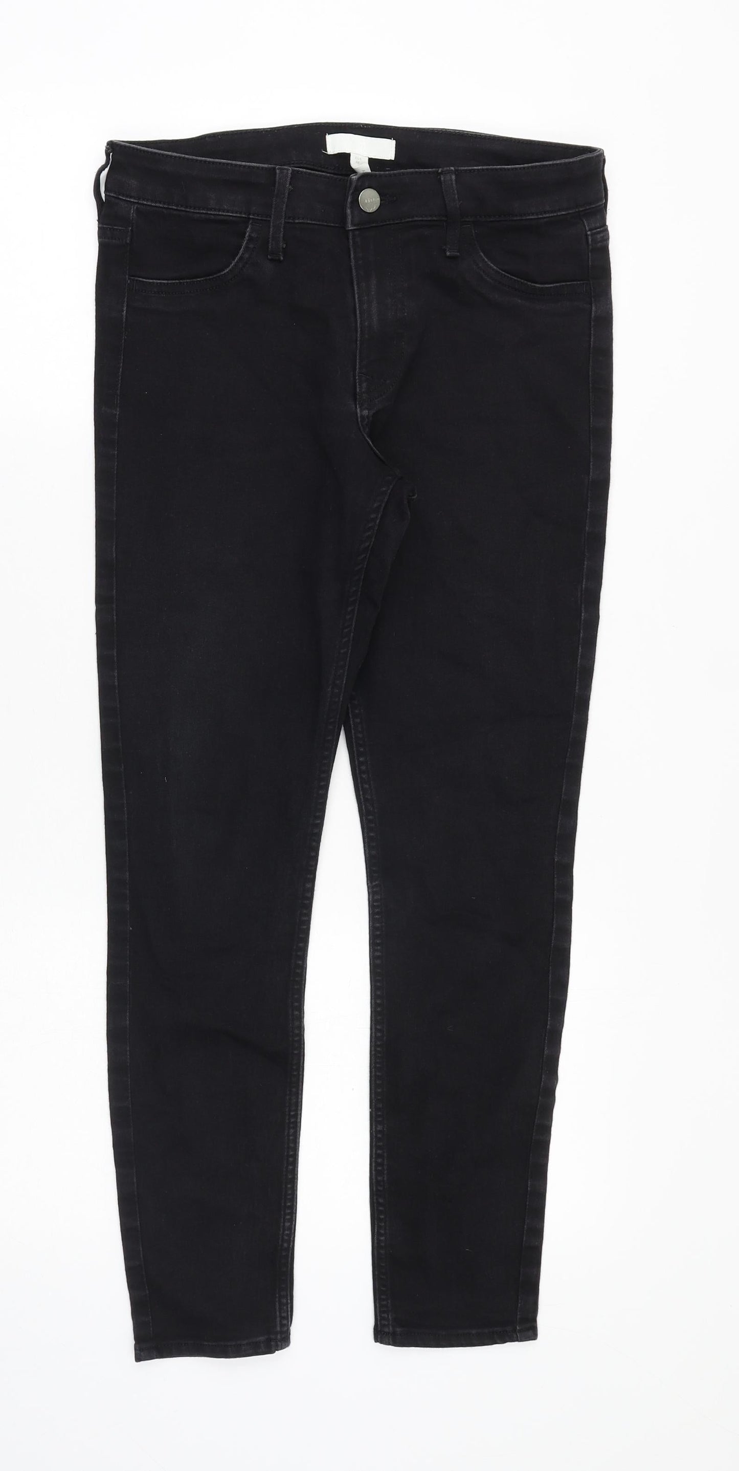 Womens UK Size 8 H&M Regular Fit Skinny Black Jeans
